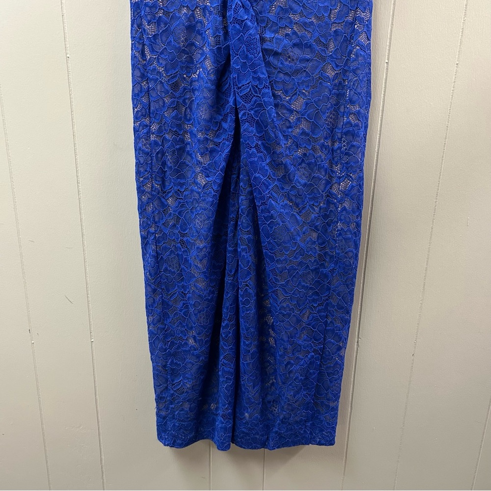 Dress the Population Kendra Lace Dress Women’s Large Midi Blue - Picture 6 of 12